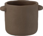 J-Line Pot Gustave Cement Donker Bruin Medium - Ø 16 cm