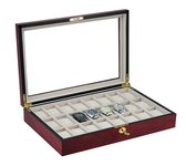 SAFE Elegante houten horloge cassette geschikt voor 24 uurwerken - 45 x 30 x 9 cm