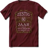 60 Jaar Legendarisch Gerijpt T-Shirt | Groen - Grijs | Grappig Verjaardag en Feest Cadeau Shirt | Dames - Heren - Unisex | Tshirt Kleding Kado | - Burgundy - XXL