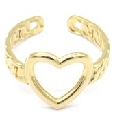 Ring Hart - RVS - One Size - Goudkleurig