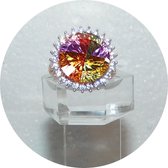 Schitterende roséplated zilveren ring met unieke Zirconia