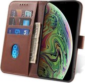 Smartphonica iPhone Xs Max leren hoesje met lipje - Donkerbruin / Kunstleer / Book Case geschikt voor Apple iPhone Xs Max