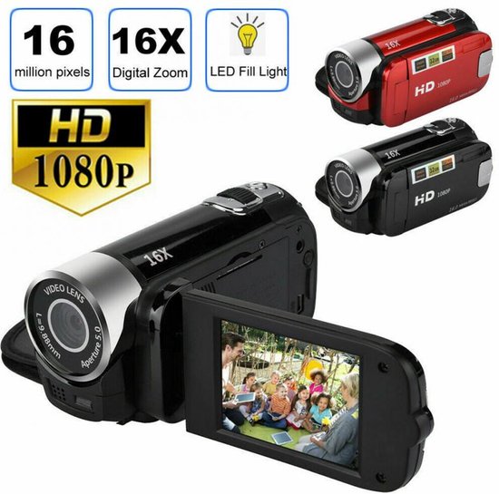 Camcorder - Inclusief microfoon - Handycam - Full HD 1080P 24mp 4k - Digitale camera - Videotoestel - Compact - 16x zoom