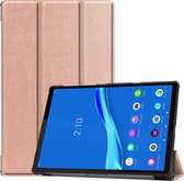 Lenovo Tab M10 Plus Hoes - Mobigear - Tri-Fold Serie - Kunstlederen Bookcase - Roségoud - Hoes Geschikt Voor Lenovo Tab M10 Plus