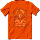 30 Jaar Legendarisch Gerijpt T-Shirt | Royal Blue - Ivoor | Grappig Verjaardag en Feest Cadeau Shirt | Dames - Heren - Unisex | Tshirt Kleding Kado | - Oranje - 3XL