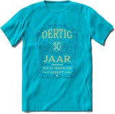 30 Jaar Legendarisch Gerijpt T-Shirt | Royal Blue - Ivoor | Grappig Verjaardag en Feest Cadeau Shirt | Dames - Heren - Unisex | Tshirt Kleding Kado | - Blauw - S