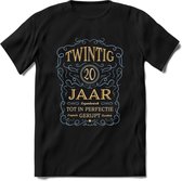 20 Jaar Legendarisch Gerijpt T-Shirt | Sky Blue - Ivoor | Grappig Verjaardag en Feest Cadeau Shirt | Dames - Heren - Unisex | Tshirt Kleding Kado | - Zwart - 3XL