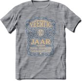 40 Jaar Legendarisch Gerijpt T-Shirt | Royal Blue - Ivoor | Grappig Verjaardag en Feest Cadeau Shirt | Dames - Heren - Unisex | Tshirt Kleding Kado | - Donker Grijs - Gemaleerd - L