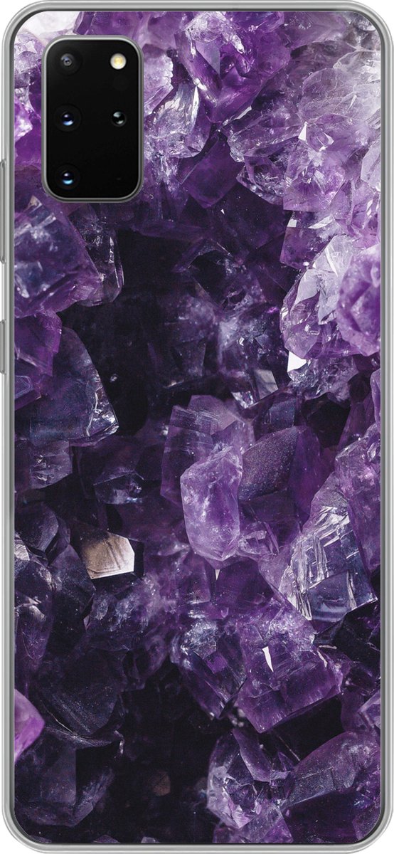 Telefoonhoesje Geschikt voor Samsung Galaxy S20 Plus hoesje - Amethist - Edelstenen - Mineralen - Siliconen Telefoonhoesje Telefoonhoesje