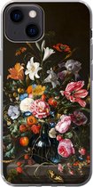 Geschikt voor iPhone 13 hoesje - Vaas met bloemen - Jan Davidsz de Heem - Kunst - Siliconen Telefoonhoesje