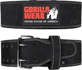 Gorilla Wear 4 Inch Leren Lifting Belt - Zwart - 2XL/3XL