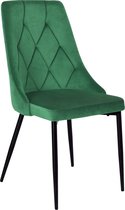 LINCOLN VELVET stoel bekleed met donkergroen fluweel