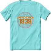 1939 Limited Edition Ring T-Shirt | Zilver - Goud | Grappig Verjaardag en Feest Cadeau Shirt | Dames - Heren - Unisex | Tshirt Kleding Kado | - Licht Blauw - XL