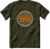 1955 Limited Edition Ring T-Shirt | Zilver - Goud | Grappig Verjaardag en Feest Cadeau Shirt | Dames - Heren - Unisex | Tshirt Kleding Kado | - Leger Groen - S