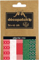 Decopatch Pocket No24 Zak met 5 vellen bedrukt papier 30x40 cm, diverse patronen (ref. 672-444-484-445 en 829)