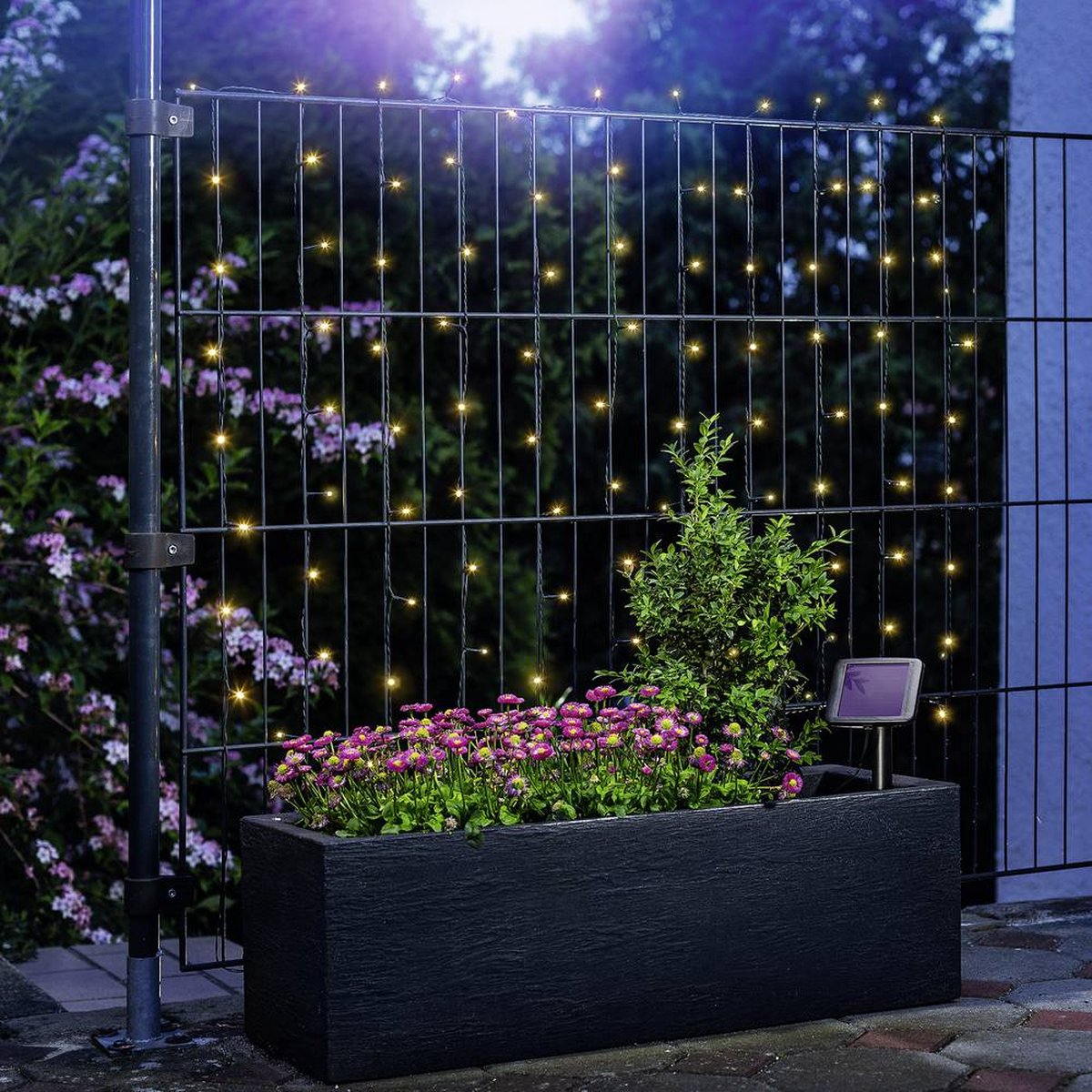 Lights4fun led-lichtketting met 10 lampjes, op zonne-energie, warmwit
