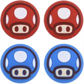 4 x Thumb grips - geschikt voor Nintendo Switch/lite - T-Design - paddestoel