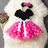 WiseGoods Luxe Minnie Mouse Kostuum & Haarband - Carnaval - Halloween - Verkleedkleren Meisjes - Speelgoed - Roze - 104/110