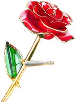 Merisny 24K Goud Rose Bloem, Kunstmatige Forever Rose, Geschenkpakket Lange Stem Goud Dipped Rose Gift voor Vrouwen Meisjes op Verjaardag, Valentijnsdag, Huwelijksverjaardag - Valentijn cadea