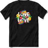 Love Is Love | Pride T-Shirt | Grappig LHBTIQ+ / LGBTQ / Gay / Homo / Lesbi Cadeau Shirt | Dames - Heren - Unisex | Tshirt Kleding Kado | - Zwart - XL