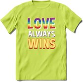 Love Wins | Pride T-Shirt | Grappig LHBTIQ+ / LGBTQ / Gay / Homo / Lesbi Cadeau Shirt | Dames - Heren - Unisex | Tshirt Kleding Kado | - Groen - XL