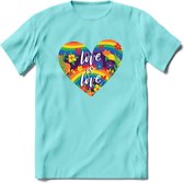 Love Is Love | Pride T-Shirt | Grappig LHBTIQ+ / LGBTQ / Gay / Homo / Lesbi Cadeau Shirt | Dames - Heren - Unisex | Tshirt Kleding Kado | - Licht Blauw - XL