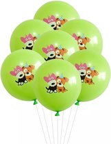 7 Ballonnen Happy Birthday Dog groen - hond - ballon - decoratie - huisdier - verjaardag