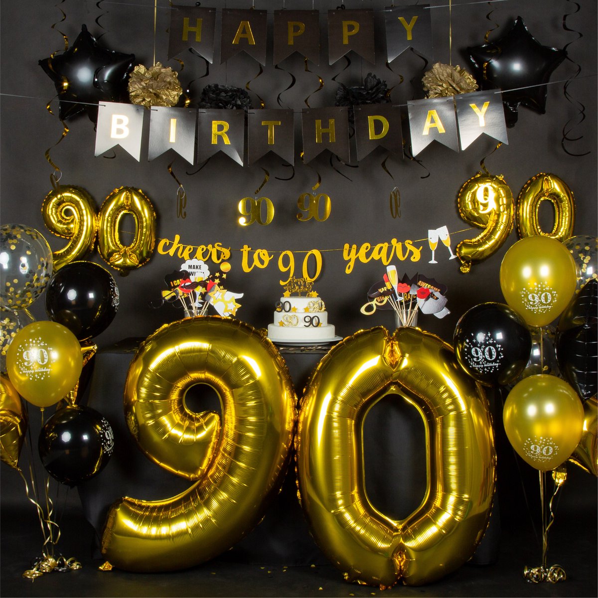 Fissaly® Set de décoration d'anniversaire Wizard 90 pièces