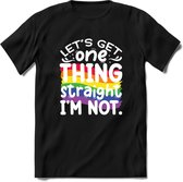 Lets Get Things Straight | Pride T-Shirt | Grappig LHBTIQ+ / LGBTQ / Gay / Homo / Lesbi Cadeau Shirt | Dames - Heren - Unisex | Tshirt Kleding Kado | - Zwart - 3XL