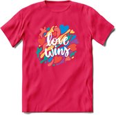 Love Wins | Pride T-Shirt | Grappig LHBTIQ+ / LGBTQ / Gay / Homo / Lesbi Cadeau Shirt | Dames - Heren - Unisex | Tshirt Kleding Kado | - Roze - M