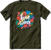 Love Wins | Pride T-Shirt | Grappig LHBTIQ+ / LGBTQ / Gay / Homo / Lesbi Cadeau Shirt | Dames - Heren - Unisex | Tshirt Kleding Kado | - Leger Groen - M
