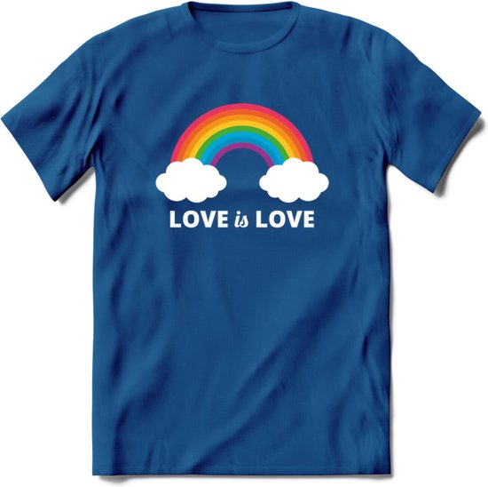 Love Is Love | Pride T-Shirt | Grappig LHBTIQ+ / LGBTQ / Gay / Homo / Lesbi Cadeau Shirt | Dames - Heren - Unisex | Tshirt Kleding Kado | - Donker...