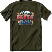 Pride Day | Pride T-Shirt | Grappig LHBTIQ+ / LGBTQ / Gay / Homo / Lesbi Cadeau Shirt | Dames - Heren - Unisex | Tshirt Kleding Kado | - Leger Groen - XL