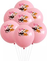 7 Ballonnen Happy Birthday Dog roze - hond - ballon - decoratie - huisdier - verjaardag