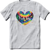 Pride Day | Pride T-Shirt | Grappig LHBTIQ+ / LGBTQ / Gay / Homo / Lesbi Cadeau Shirt | Dames - Heren - Unisex | Tshirt Kleding Kado | - Licht Grijs - Gemaleerd - XXL