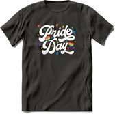 Pride Day | Pride T-Shirt | Grappig LHBTIQ+ / LGBTQ / Gay / Homo / Lesbi Cadeau Shirt | Dames - Heren - Unisex | Tshirt Kleding Kado | - Donker Grijs - 3XL