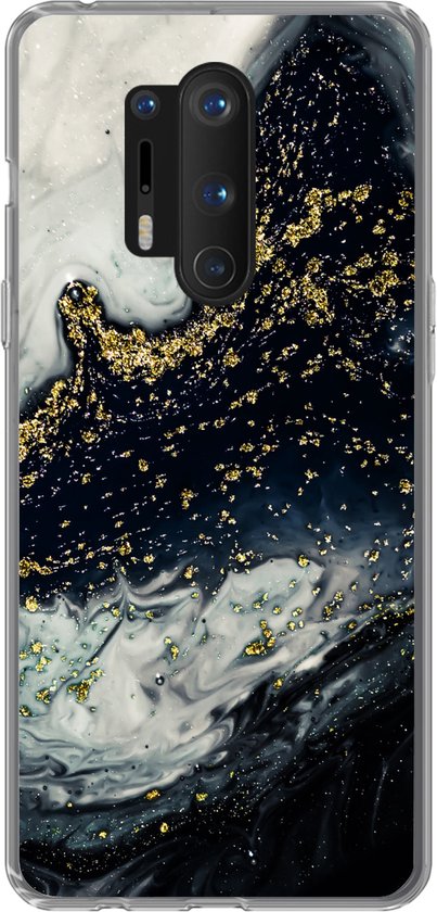 OnePlus 8 Pro - Marbre - Natuursteen - Or - Siliconen