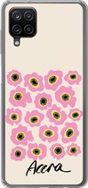 Geschikt voor Samsung Galaxy A12 hoesje - Bloemen - Roze - Ghana - Siliconen Telefoonhoesje