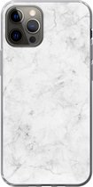 Geschikt voor iPhone 12 Pro hoesje - Marmer print - Patronen - Luxe - Siliconen Telefoonhoesje
