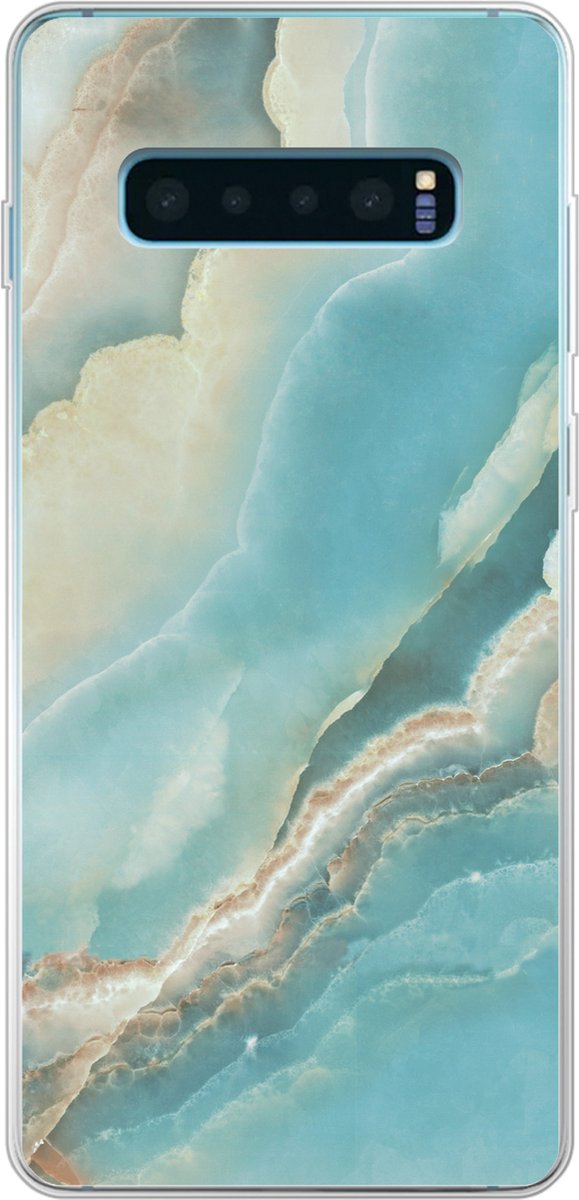 Telefoonhoesje Geschikt voor Samsung Galaxy S10 Plus hoesje - Natuursteen - Mineralen - Chic - Siliconen Telefoonhoesje Telefoonhoesje
