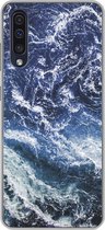 Geschikt voor Samsung Galaxy A50 hoesje - Natuursteen - Zee - Marmer print - Siliconen Telefoonhoesje