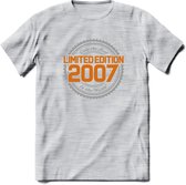 2007 Limited Edition Ring T-Shirt | Zilver - Goud | Grappig Verjaardag en Feest Cadeau Shirt | Dames - Heren - Unisex | Tshirt Kleding Kado | - Licht Grijs - Gemaleerd - M