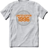 1996 Limited Edition Ring T-Shirt | Zilver - Goud | Grappig Verjaardag en Feest Cadeau Shirt | Dames - Heren - Unisex | Tshirt Kleding Kado | - Licht Grijs - Gemaleerd - XXL