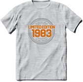 1983 Limited Edition Ring T-Shirt | Zilver - Goud | Grappig Verjaardag en Feest Cadeau Shirt | Dames - Heren - Unisex | Tshirt Kleding Kado | - Licht Grijs - Gemaleerd - M