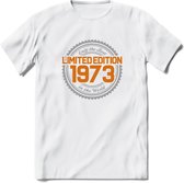 1973 Limited Edition Ring T-Shirt | Zilver - Goud | Grappig Verjaardag en Feest Cadeau Shirt | Dames - Heren - Unisex | Tshirt Kleding Kado | - Wit - XL