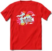 Love is Love | Pride T-Shirt | Grappig LHBTIQ+ / LGBTQ / Gay / Homo / Lesbi Cadeau Shirt | Dames - Heren - Unisex | Tshirt Kleding Kado | - Rood - 3XL