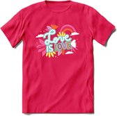 Love is Love | Pride T-Shirt | Grappig LHBTIQ+ / LGBTQ / Gay / Homo / Lesbi Cadeau Shirt | Dames - Heren - Unisex | Tshirt Kleding Kado | - Roze - M