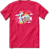 Love is Love | Pride T-Shirt | Grappig LHBTIQ+ / LGBTQ / Gay / Homo / Lesbi Cadeau Shirt | Dames - Heren - Unisex | Tshirt Kleding Kado | - Roze - S