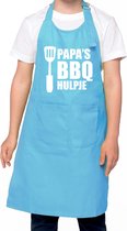 Papa s BBQ hulpje Barbecue schort kinderen/ bbq keukenschort kind blauw voor jongens en meisjes
