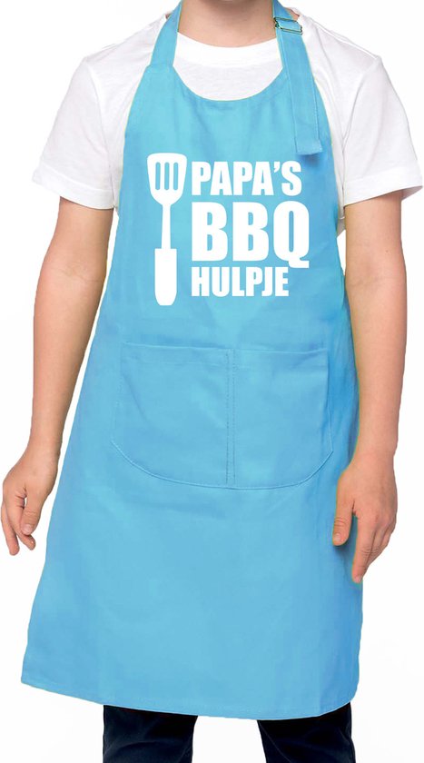 Papa's BBQ helper tablier de cuisine bleu pour garçons et filles - Tablier de barbecue enfants / tablier de cuisine barbecue enfant